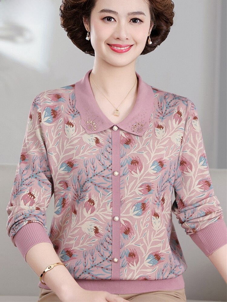 Women'S Fashion In The 50S - Fashionable Knitted Loose Long Sleeve T-Shirt