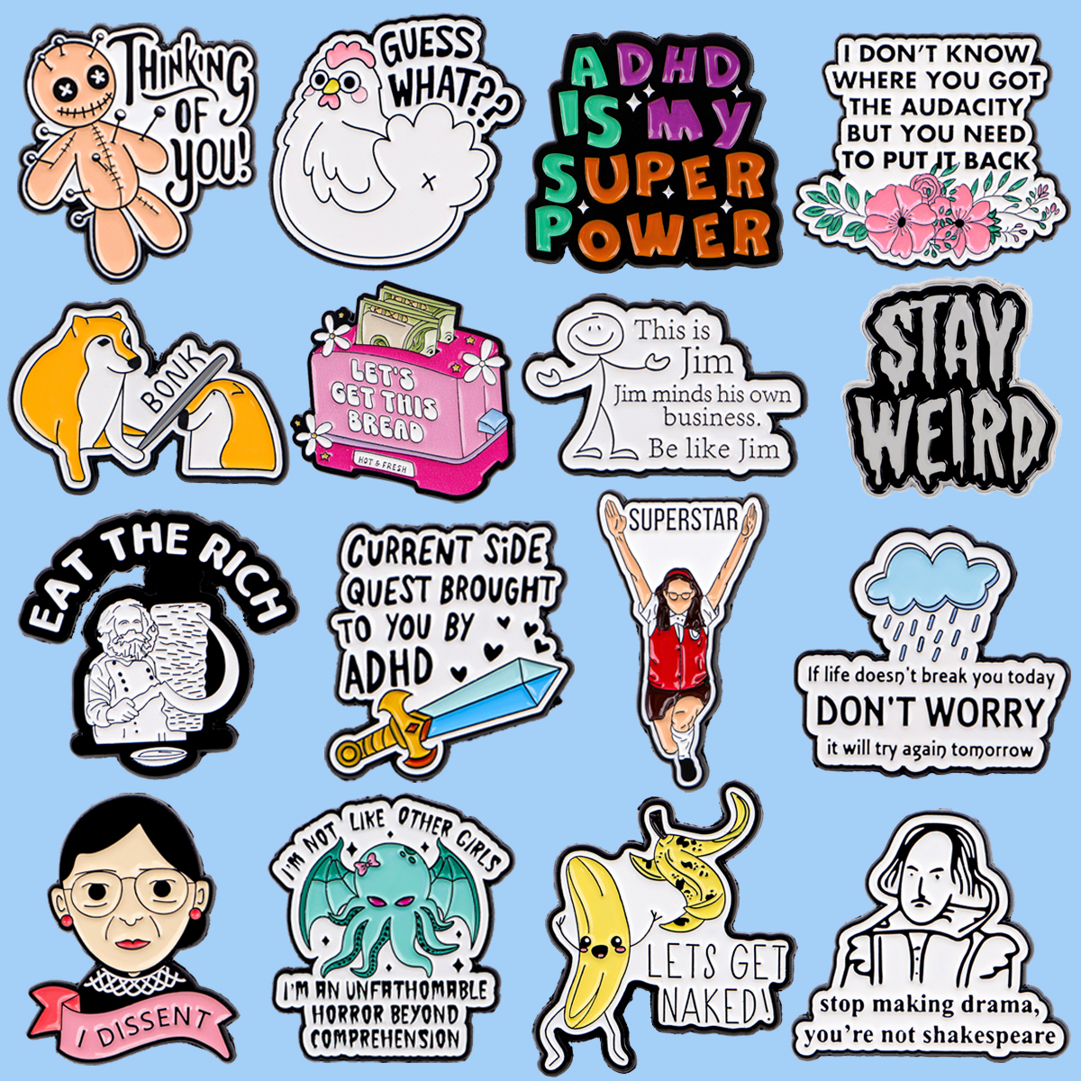 Women Fashion Quotes - Flowers Quotes Don't Worry Enamel Pins