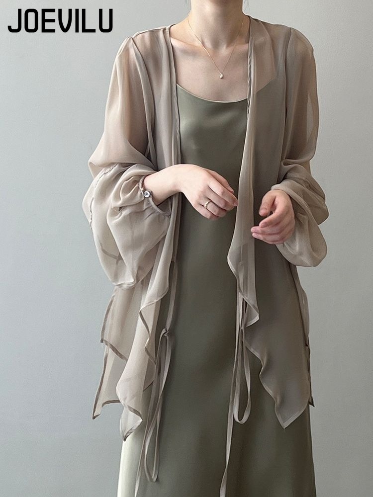 Wrap Blouse Chiffon - Women's UPF Sunscreen Chiffon Shirt French