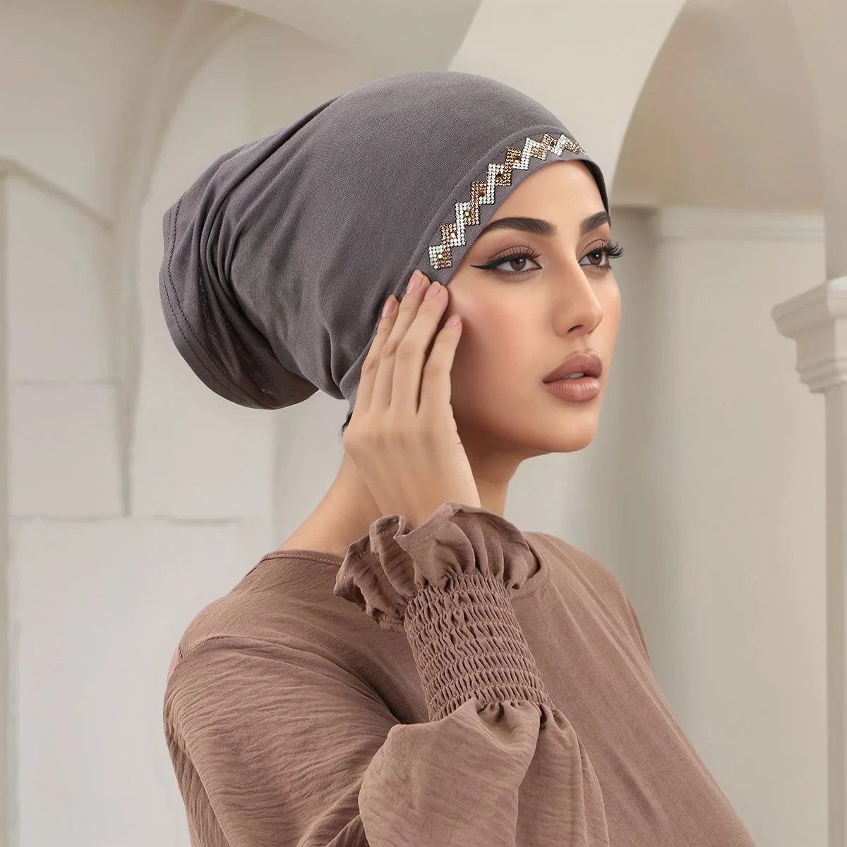 Women'S Fashion Hats - Muslim Head Cover Hat Elastic Hijab