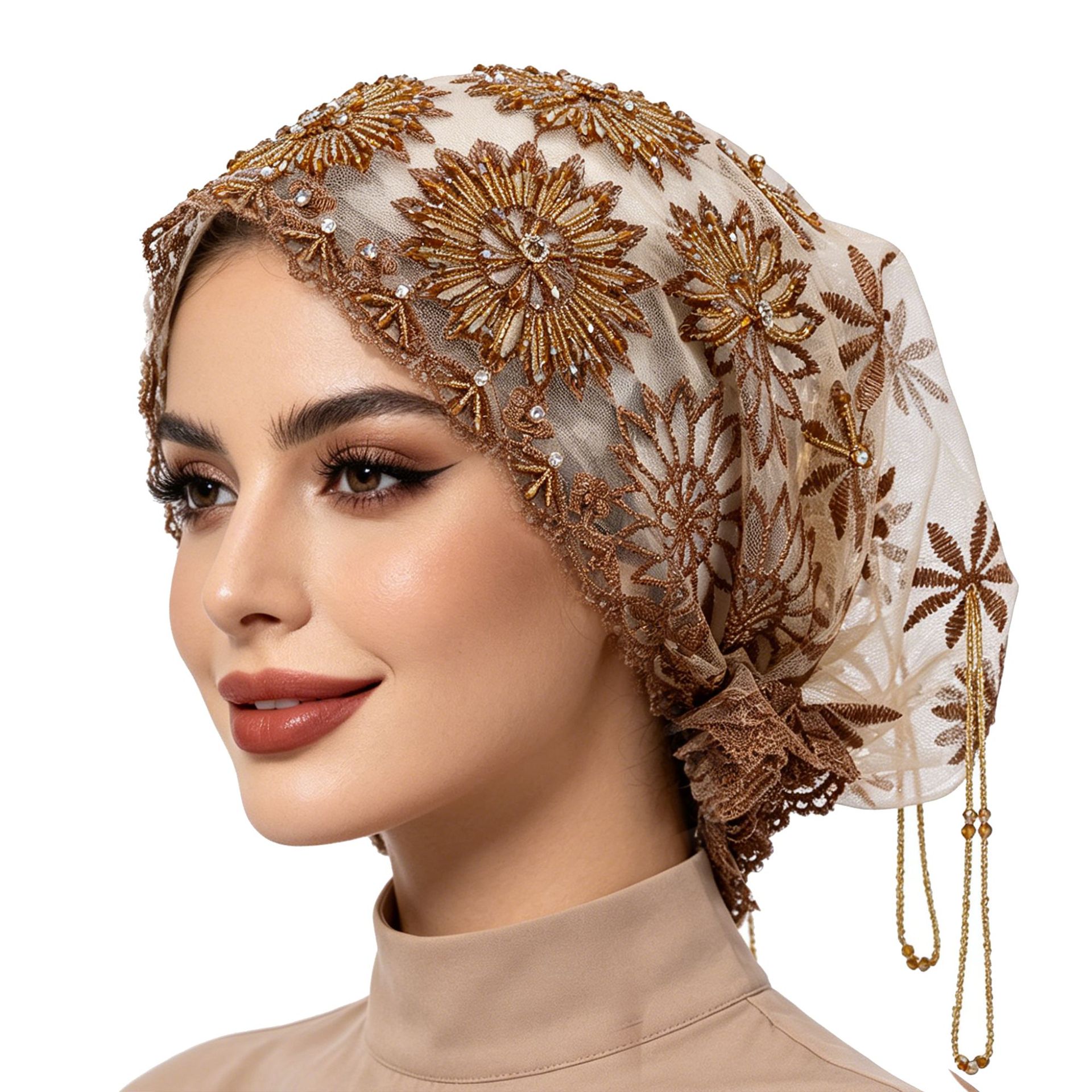 Women'S Fashion Hats - Women's Hijab Hats Muslim Elegant Bead