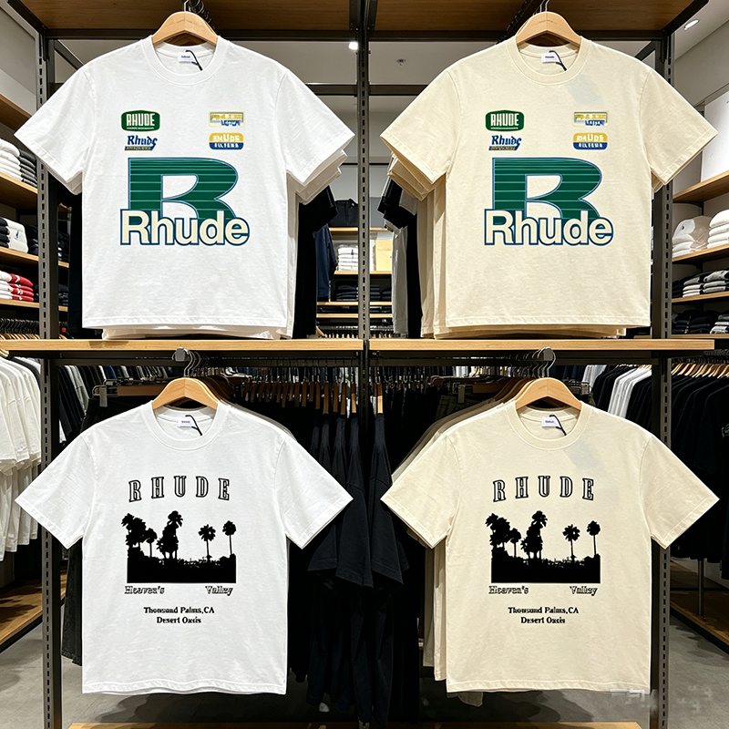 Women Fashion Brand Logo - Streetwear Brand Rhude T-shirt Summer Fashionable