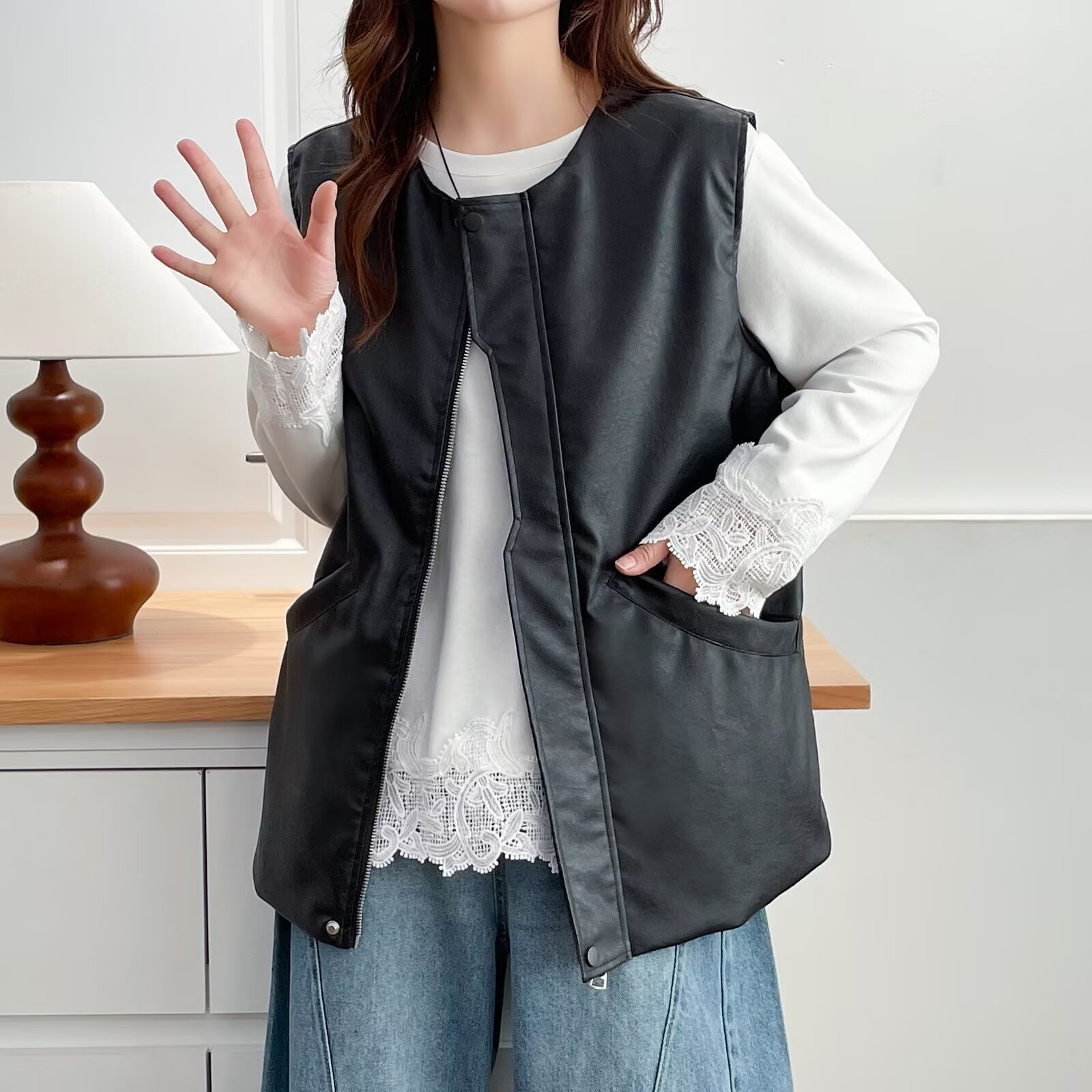 Women Fashion Jackets - Fashion Plus Size Women's Leather Jacket