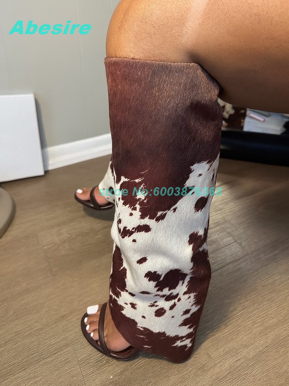Cow Pattern Patchwork Suede Sa - Women'S Fashion Boots 리뷰 및 가격