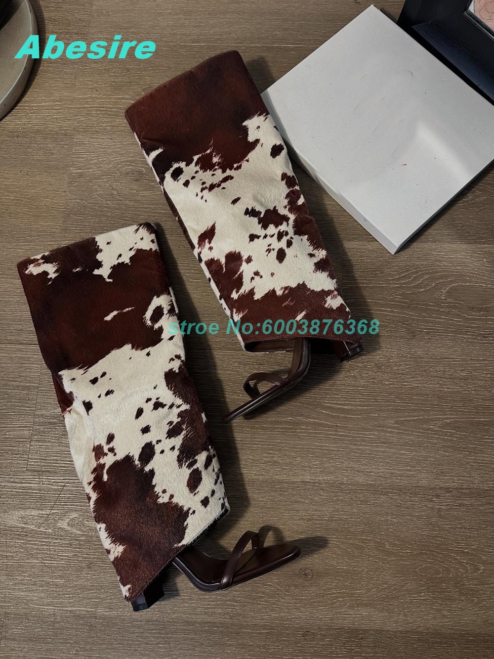 Cow Pattern Patchwork Suede Sa - Women'S Fashion Boots 리뷰 및 가격