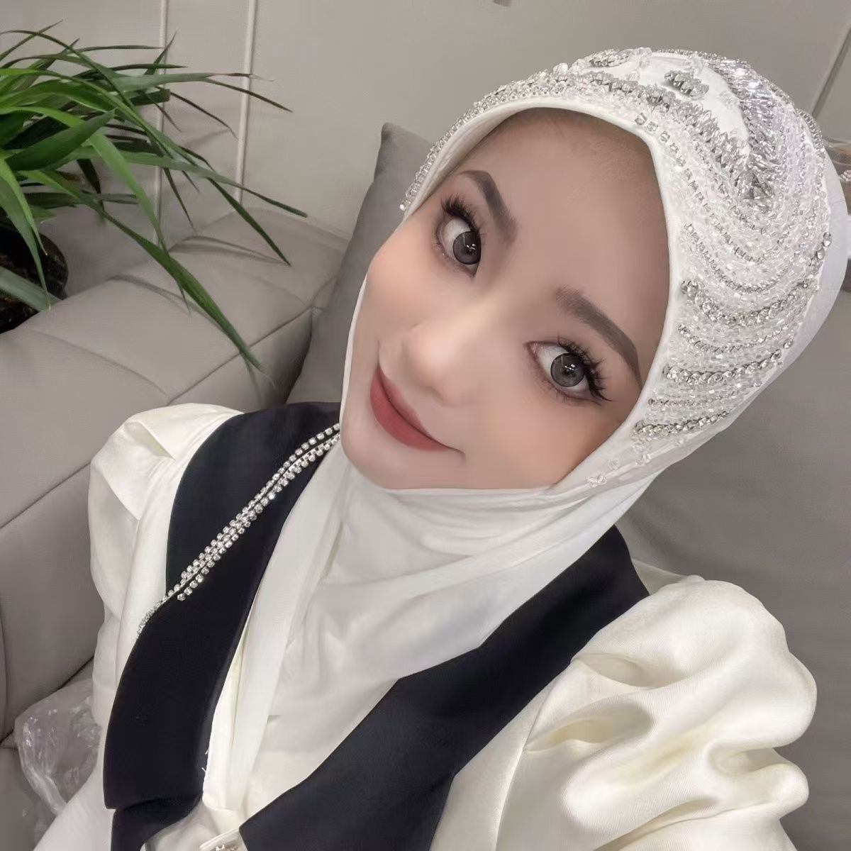 Luxury Hat Hijab Pink Scarf wi - Women'S Fashion Hats 리뷰 및 가격