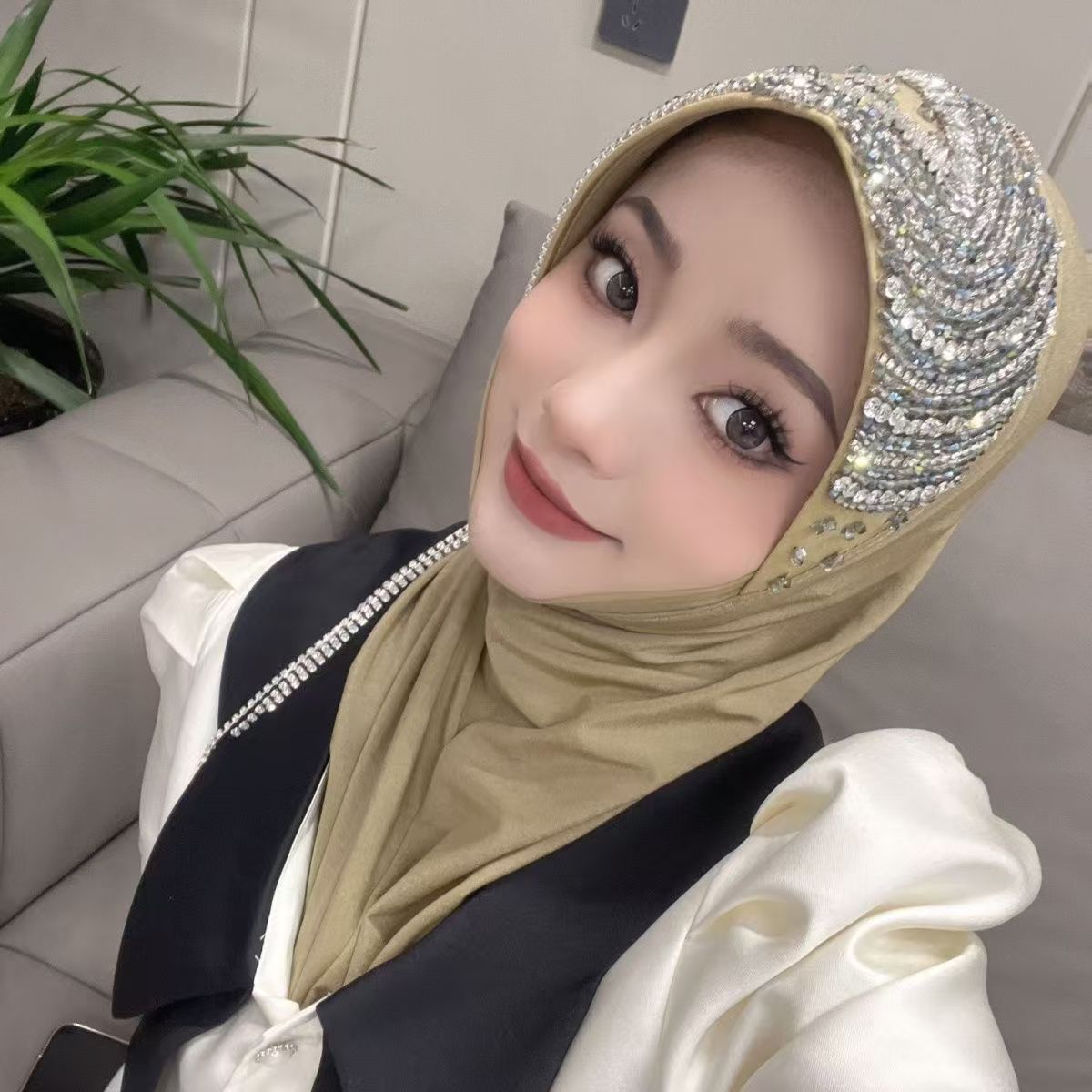 Luxury Hat Hijab Pink Scarf wi - Women'S Fashion Hats 리뷰 및 가격