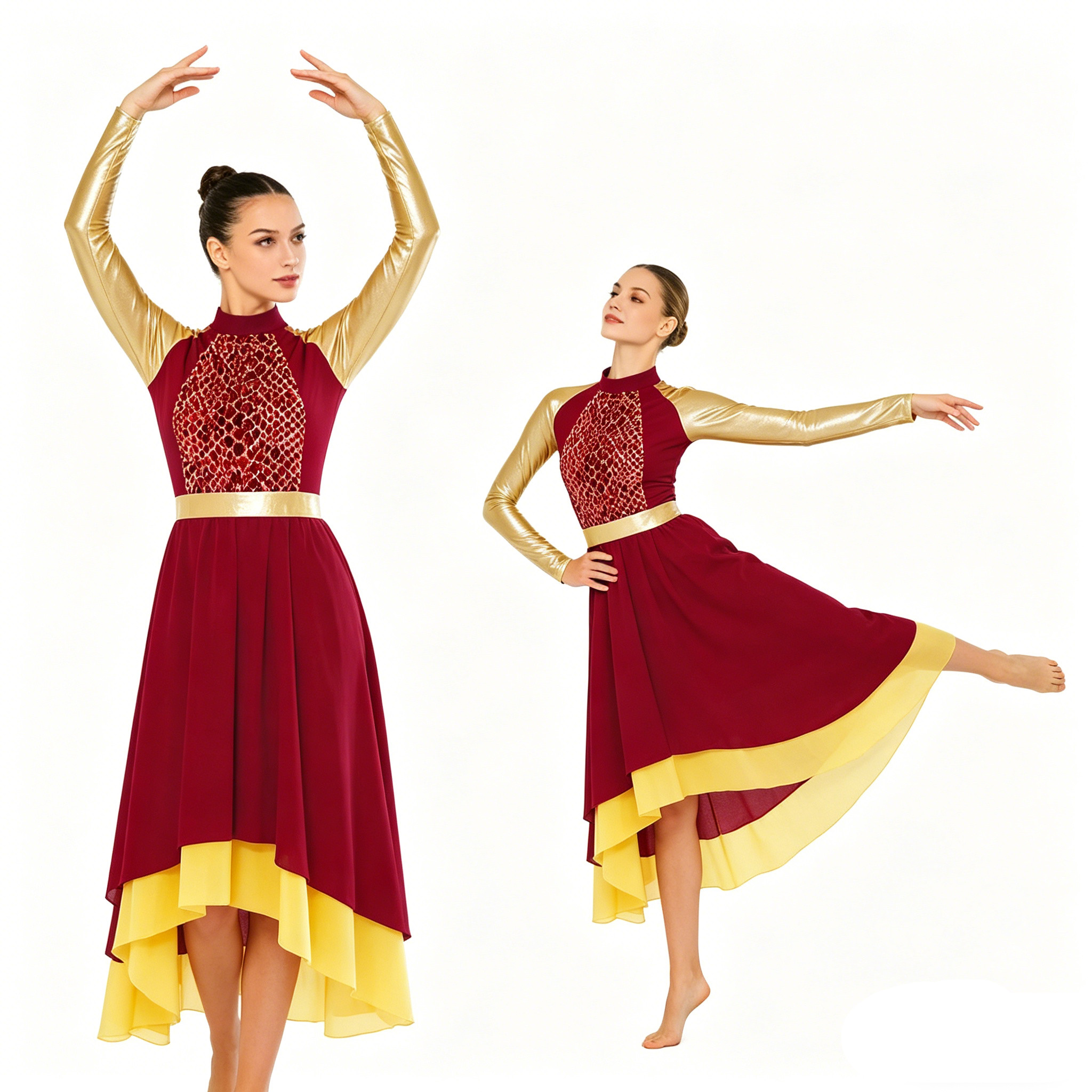Women Praise Lyrical Dance Tun - Wrap Blouse Chiffon 리뷰 및 가격