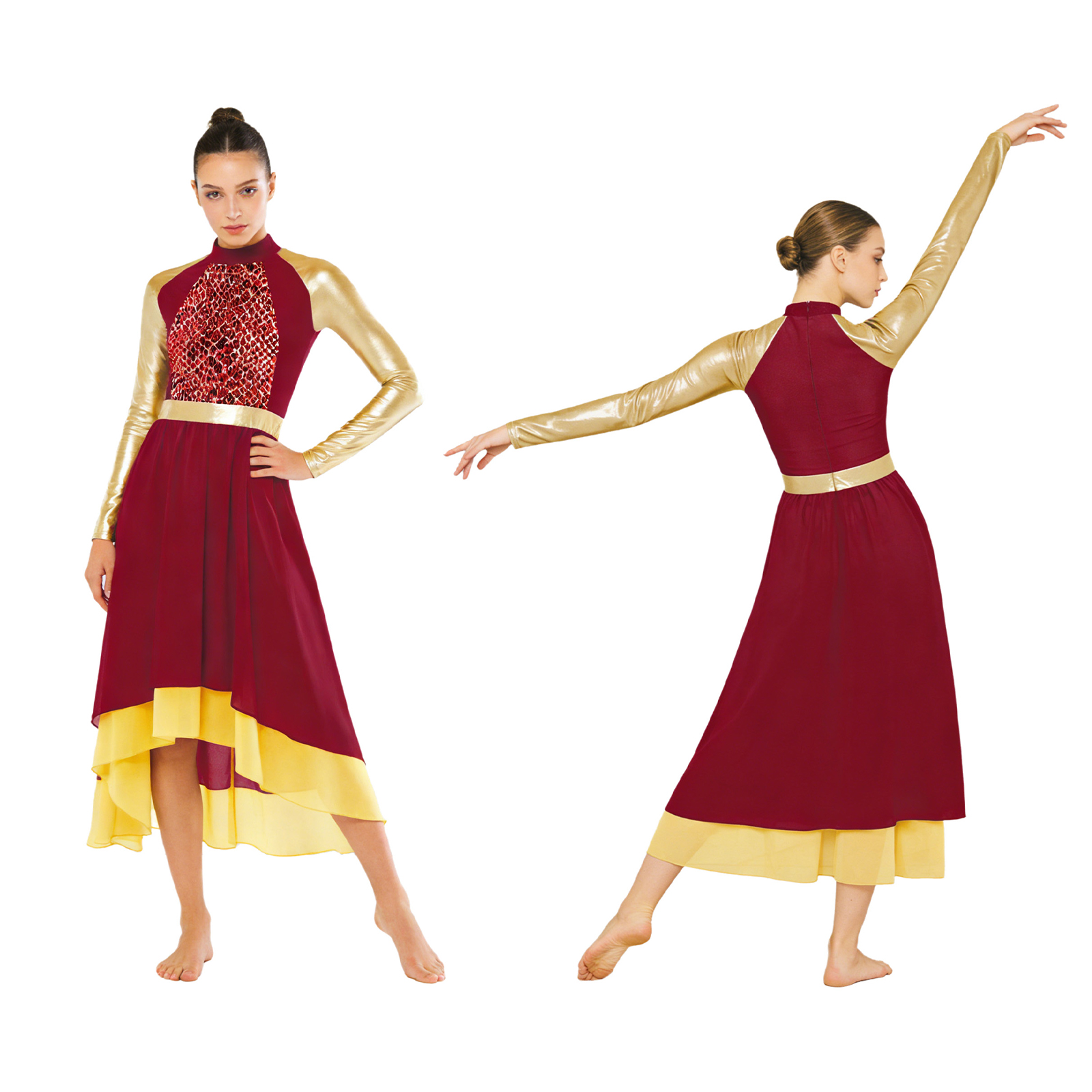 Women Praise Lyrical Dance Tun - Wrap Blouse Chiffon 리뷰 및 가격