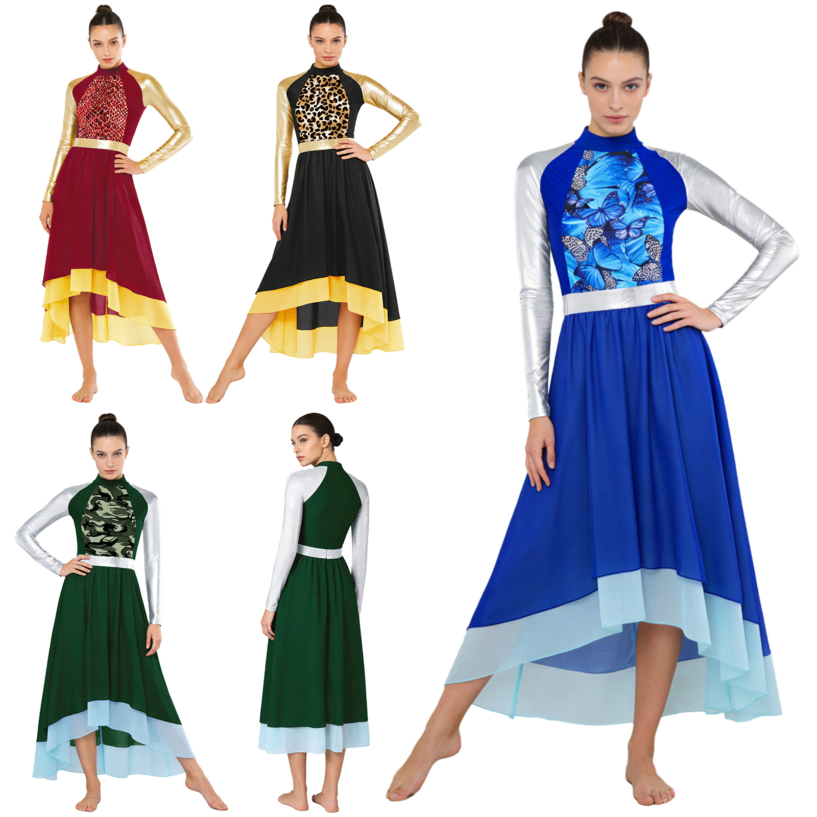 Women Praise Lyrical Dance Tun - Wrap Blouse Chiffon 리뷰 및 가격