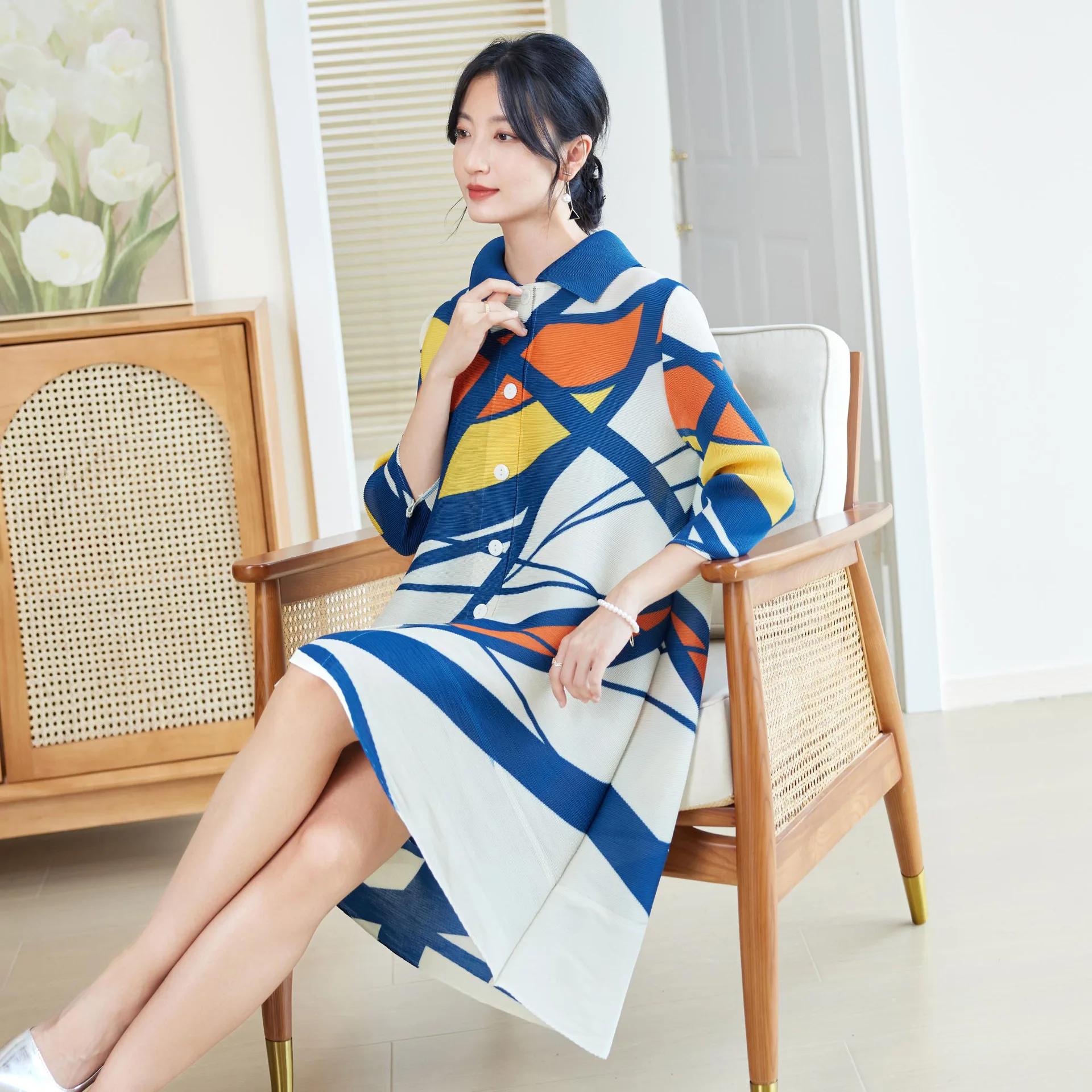 miyake style pleated dress for - Longline Cardigan Knit 리뷰 및 가격