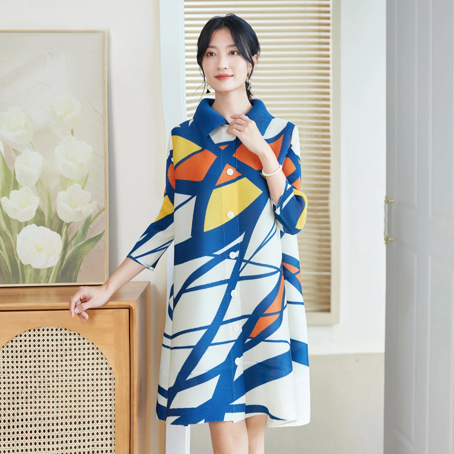 miyake style pleated dress for - Longline Cardigan Knit 리뷰 및 가격