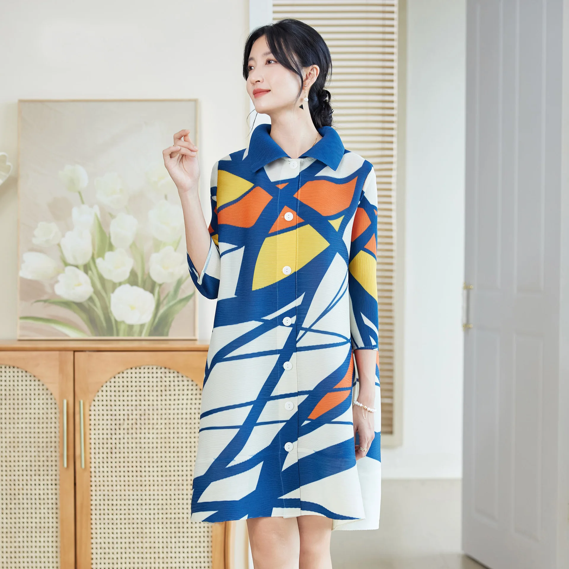 miyake style pleated dress for - Longline Cardigan Knit 리뷰 및 가격