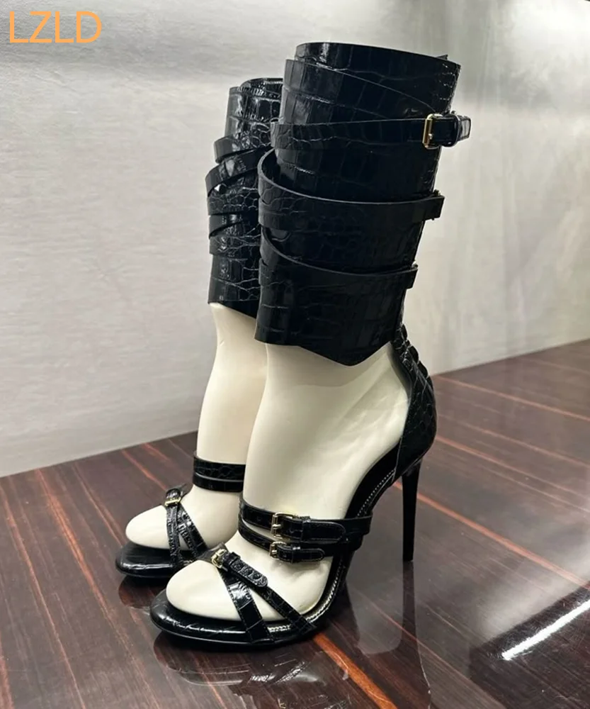 Black Sexy Catwalk Women Sanda - Fashion Women Belt 리뷰 및 가격