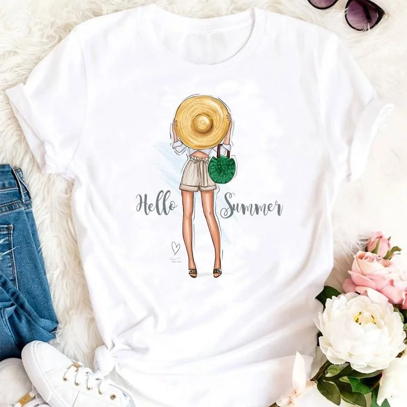 Women Summer Tshirts Cartoon I - Women'S Fashion From The 90S 리뷰 및 가격