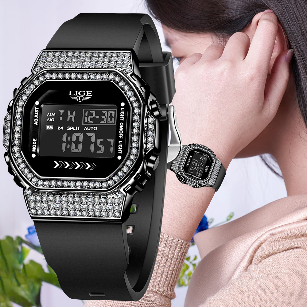 LIGE Diamond Dial Watch Women  - Women Fashion Zone 리뷰 및 가격