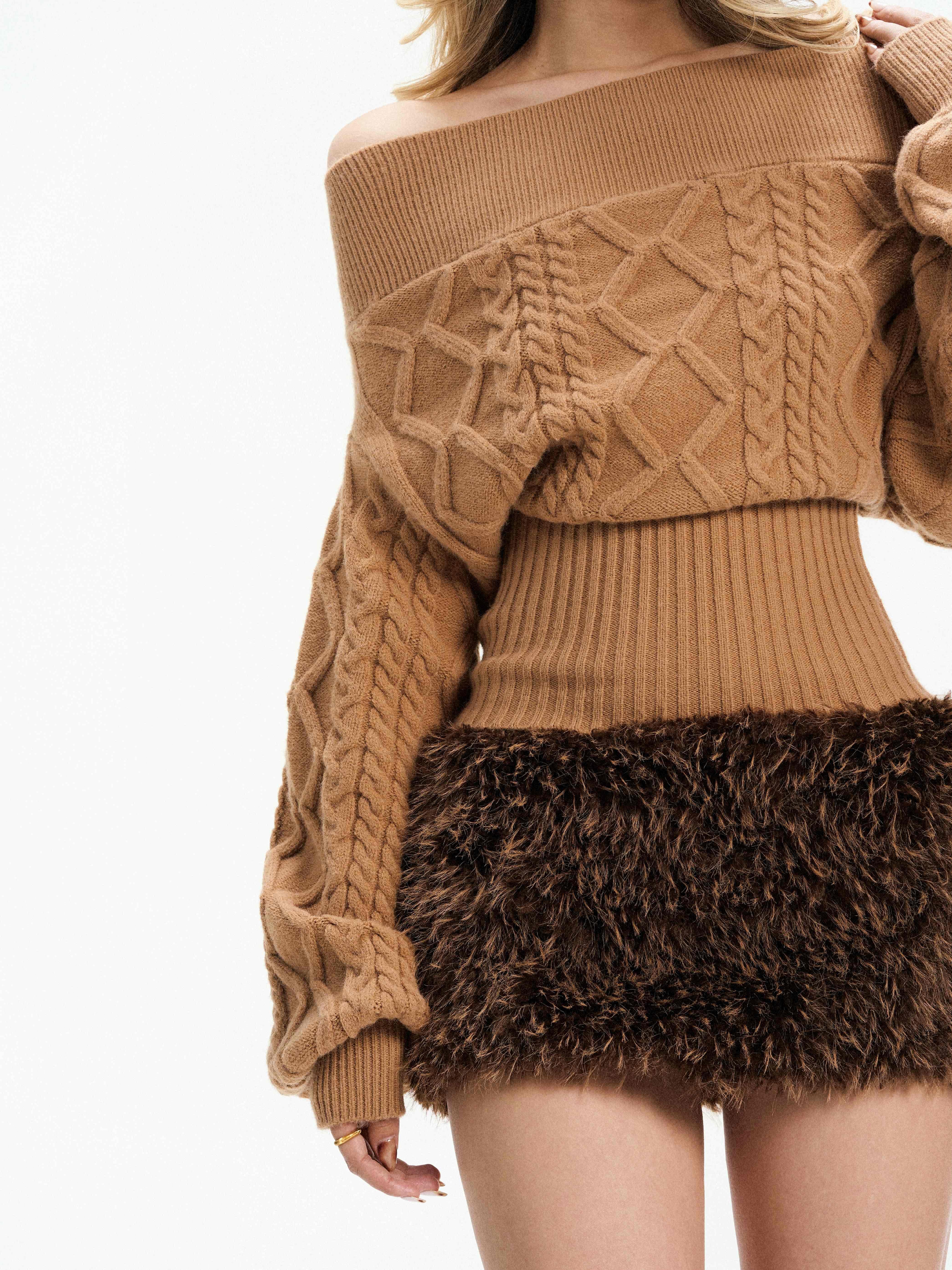 Thickly woven Z-pattern camel  - Women Fashion Zone 리뷰 및 가격
