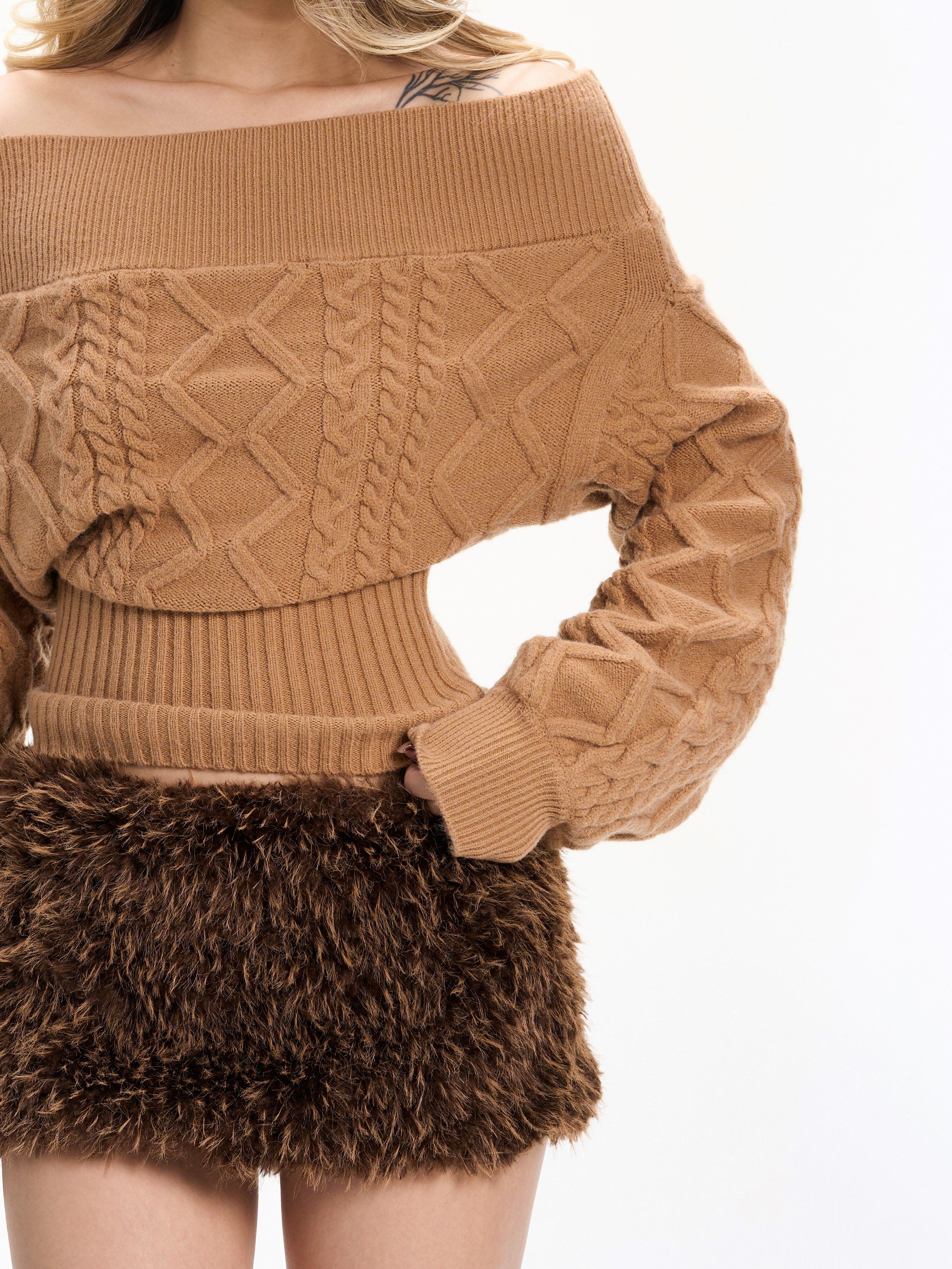 Thickly woven Z-pattern camel  - Women Fashion Zone 리뷰 및 가격