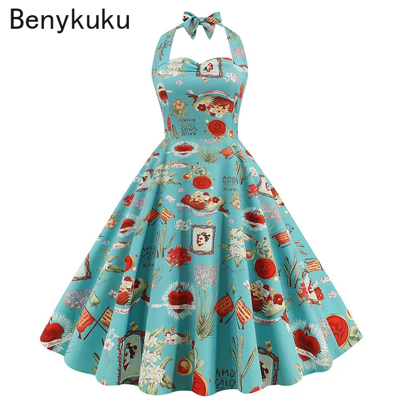Women Summer Print 50s 60s Vin - Women'S Fashion In The 50S 리뷰 및 가격