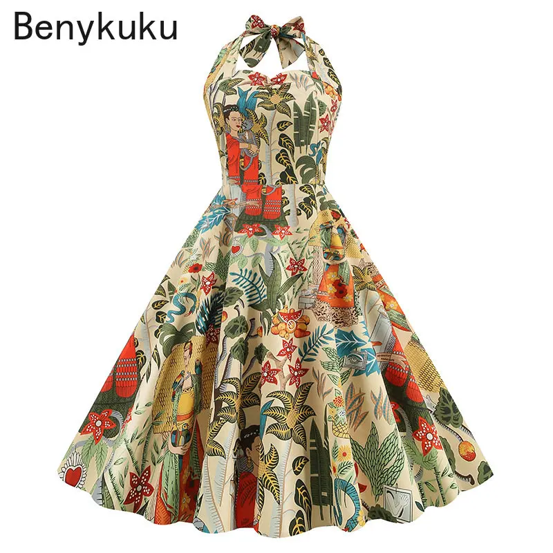 Women Summer Print 50s 60s Vin - Women'S Fashion In The 50S 리뷰 및 가격
