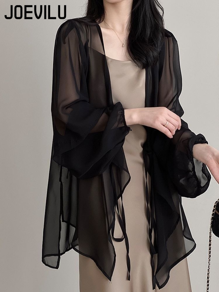 Women's UPF Sunscreen Chiffon  - Wrap Blouse Chiffon 리뷰 및 가격