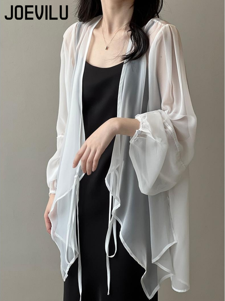 Women's UPF Sunscreen Chiffon  - Wrap Blouse Chiffon 리뷰 및 가격