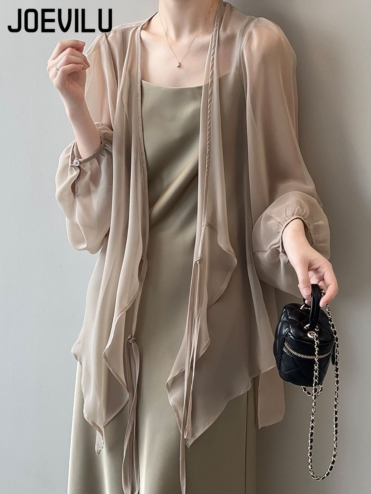 Women's UPF Sunscreen Chiffon  - Wrap Blouse Chiffon 리뷰 및 가격