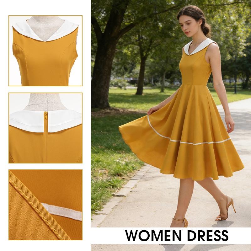 Retro Navy Style Dress Summer  - Women'S Fashion In The 50S 리뷰 및 가격