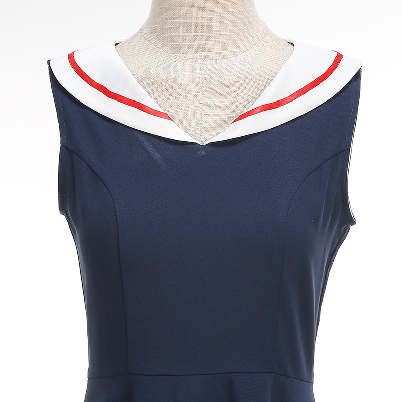 Retro Navy Style Dress Summer  - Women'S Fashion In The 50S 리뷰 및 가격