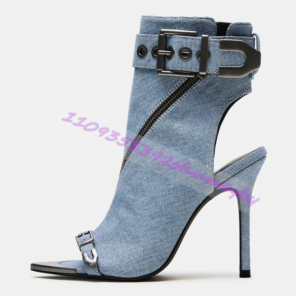 Summer Blue Denim Pointed-Toe  - Women'S Fashion Boots 리뷰 및 가격