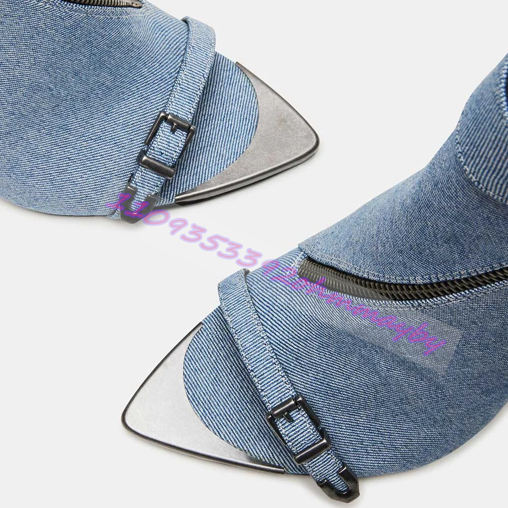 Summer Blue Denim Pointed-Toe  - Women'S Fashion Boots 리뷰 및 가격