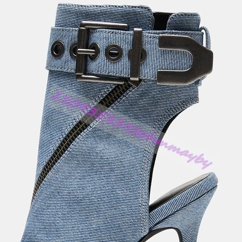 Summer Blue Denim Pointed-Toe  - Women'S Fashion Boots 리뷰 및 가격