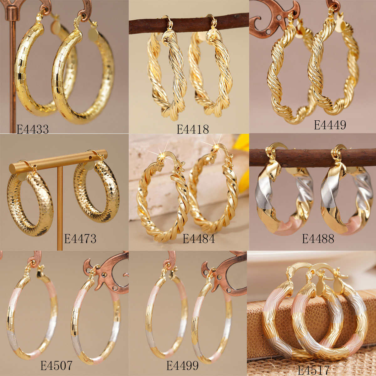9 Pairs 18K Gold Plated Copper - Women'S Fashion Website 리뷰 및 가격