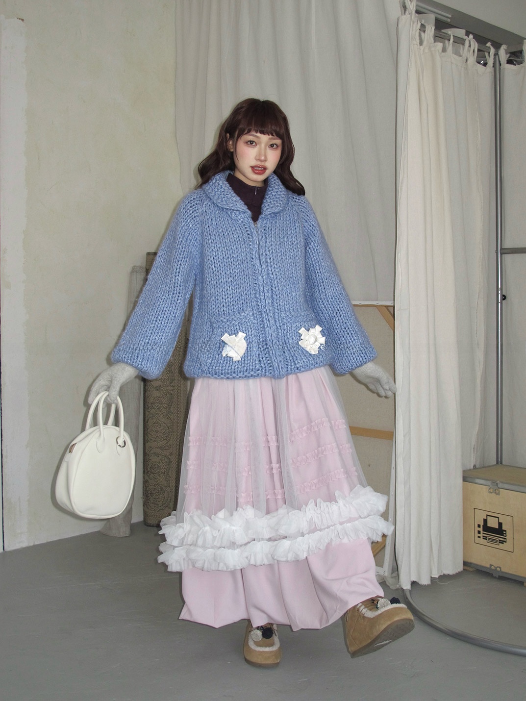 Korean Style Lazy Feel Handmad - Longline Cardigan Knit 리뷰 및 가격