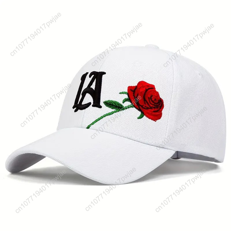 Rose-Embroidered LA Baseball C - Women'S Fashion Hats 리뷰 및 가격