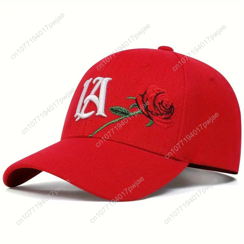 Rose-Embroidered LA Baseball C - Women'S Fashion Hats 리뷰 및 가격