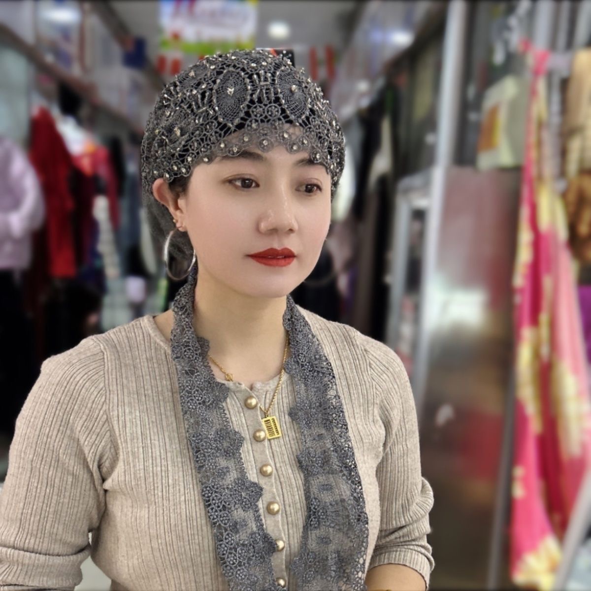 Muslim Hijabs Women Wedding De - Women'S Fashion Hats 리뷰 및 가격