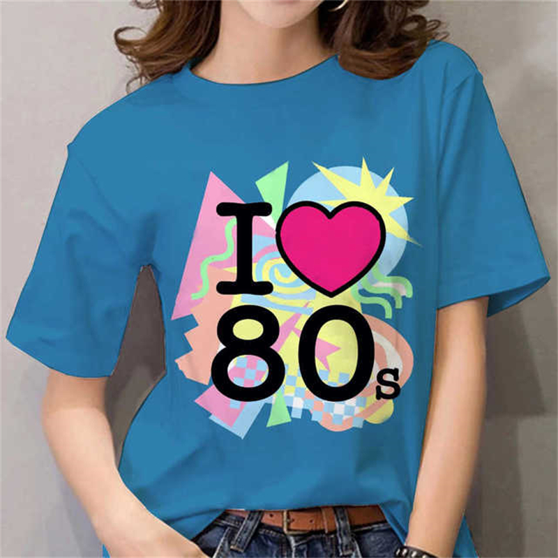 80s Womens T Shirt Femal Black - Women Fashion 80S 리뷰 및 가격