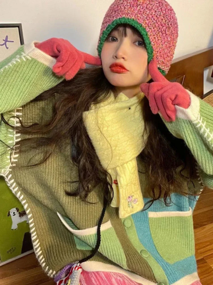 Cardigan Women Patchwork S-4XL - Women Fashion 80S 리뷰 및 가격