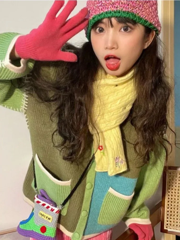 Cardigan Women Patchwork S-4XL - Women Fashion 80S 리뷰 및 가격