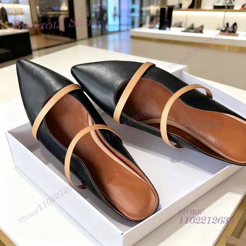 Flat Mules Half Round Pointed  - Fashion Women Belt 리뷰 및 가격