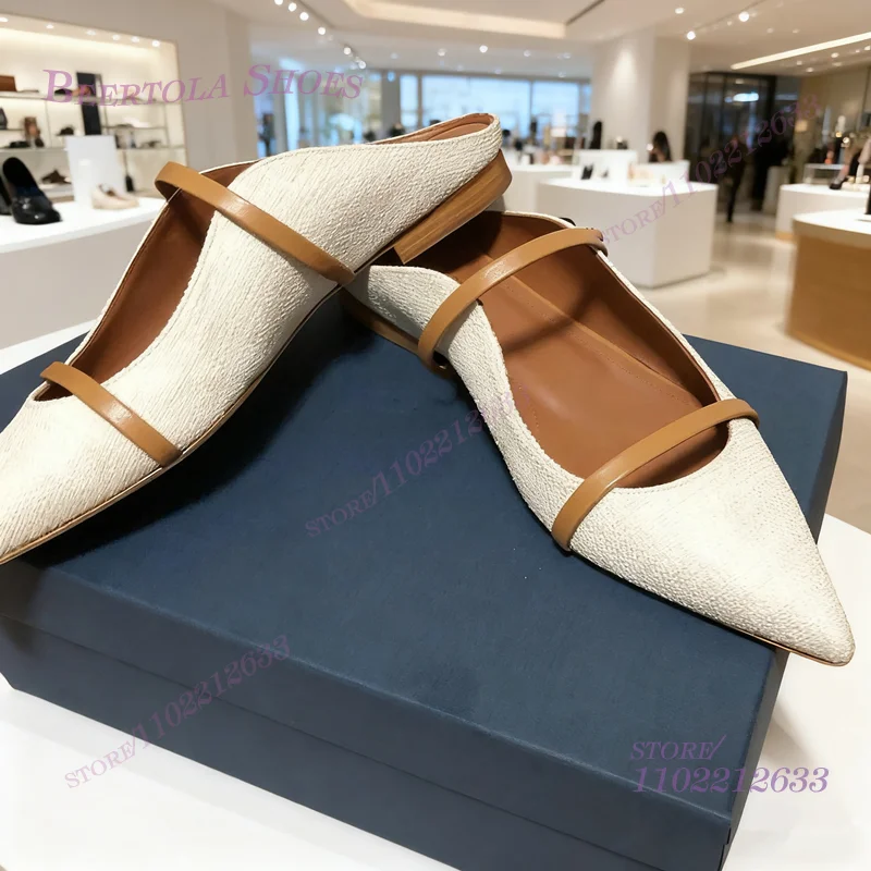 Flat Mules Half Round Pointed  - Fashion Women Belt 리뷰 및 가격