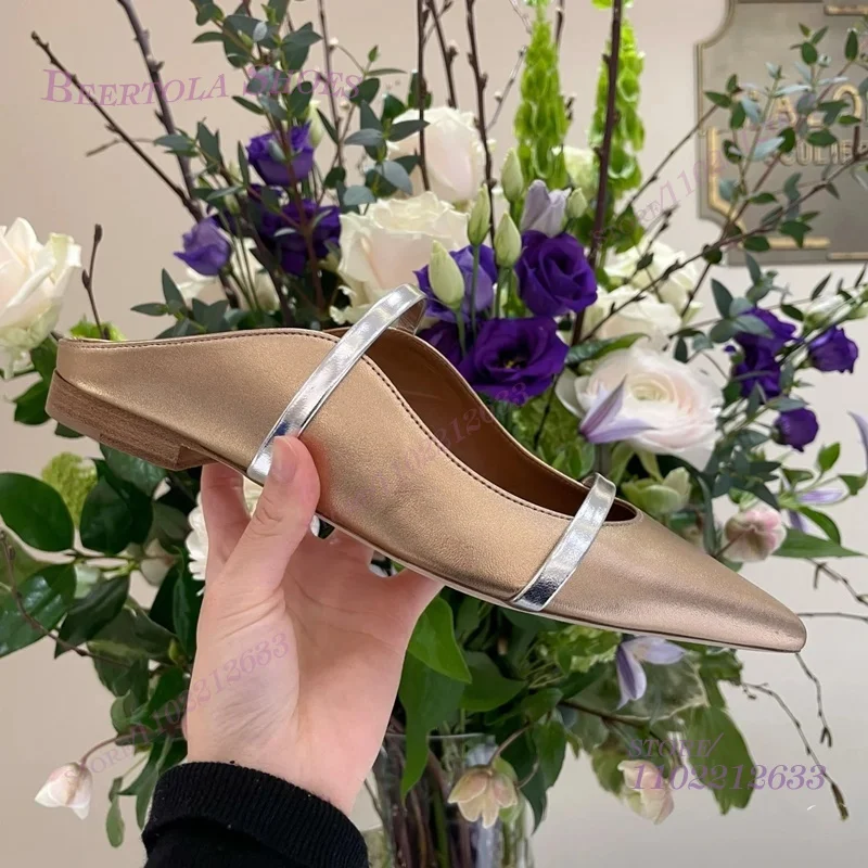 Flat Mules Half Round Pointed  - Fashion Women Belt 리뷰 및 가격