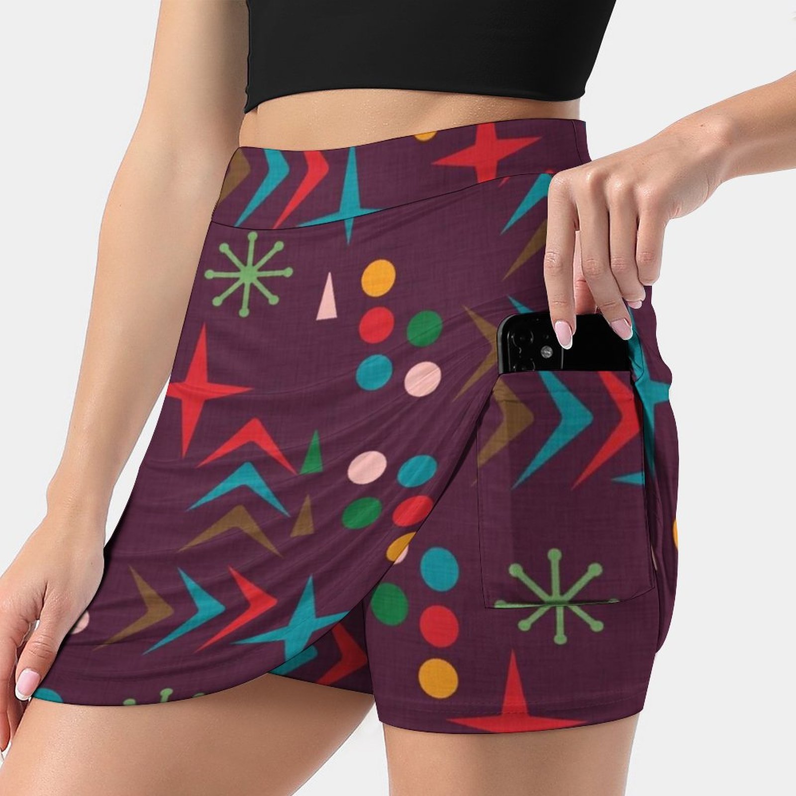 Atomic Pattern Purple Mid Cent - Women'S Fashion In The 50S 리뷰 및 가격