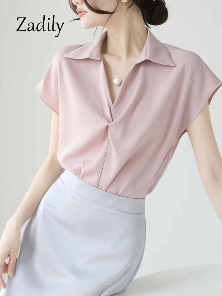 Women's Satin Wrap Front Blous - Wrap Blouse Chiffon 리뷰 및 가격