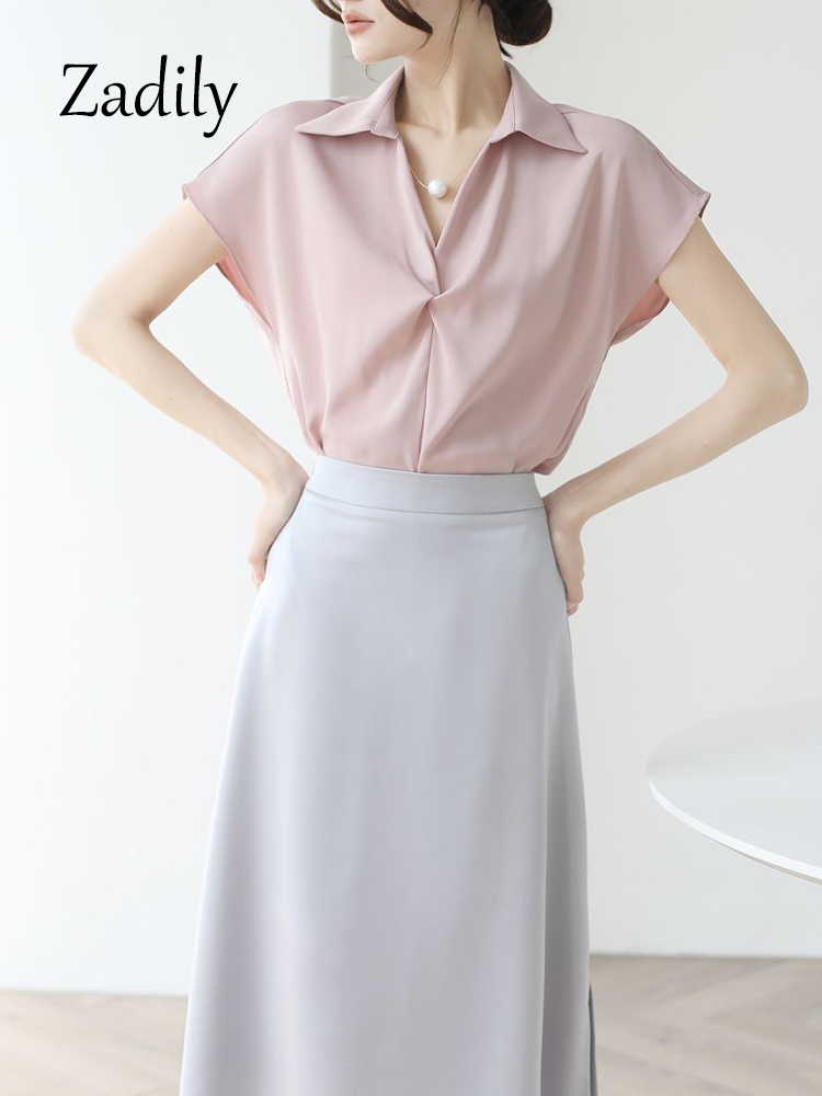 Women's Satin Wrap Front Blous - Wrap Blouse Chiffon 리뷰 및 가격