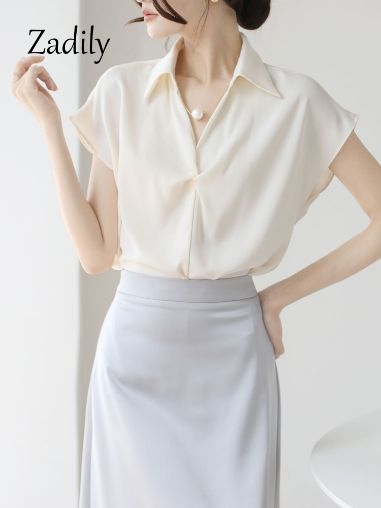 Women's Satin Wrap Front Blous - Wrap Blouse Chiffon 리뷰 및 가격