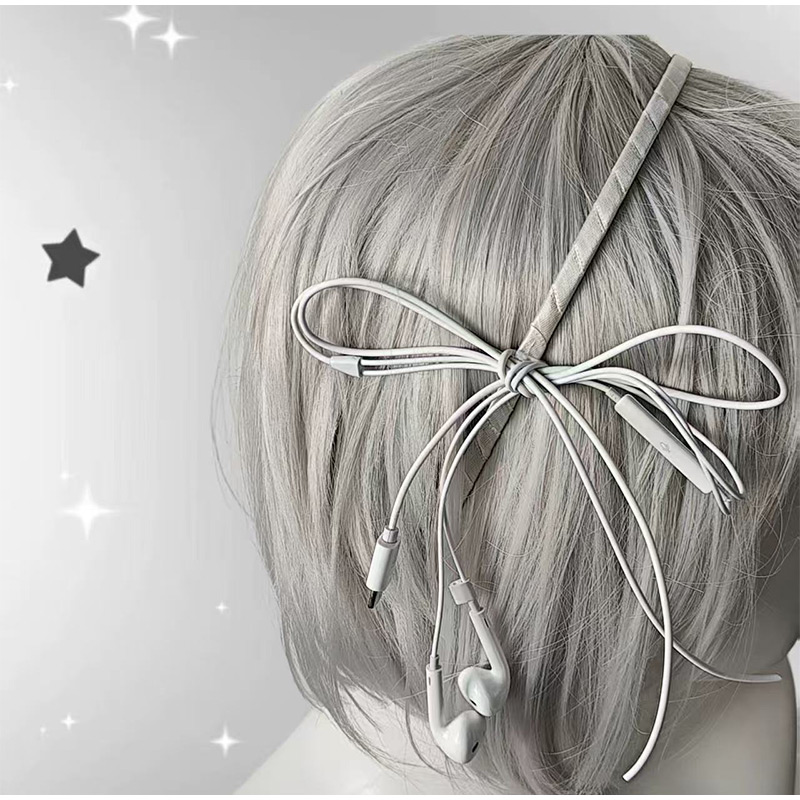Headphone Wire Bow Hair Clip K - Women'S Y3K Fashion 리뷰 및 가격