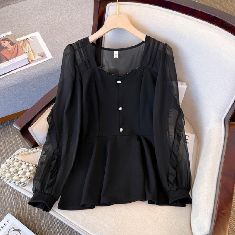 Women's Spring Autumn New Kore - Wrap Blouse Chiffon 리뷰 및 가격