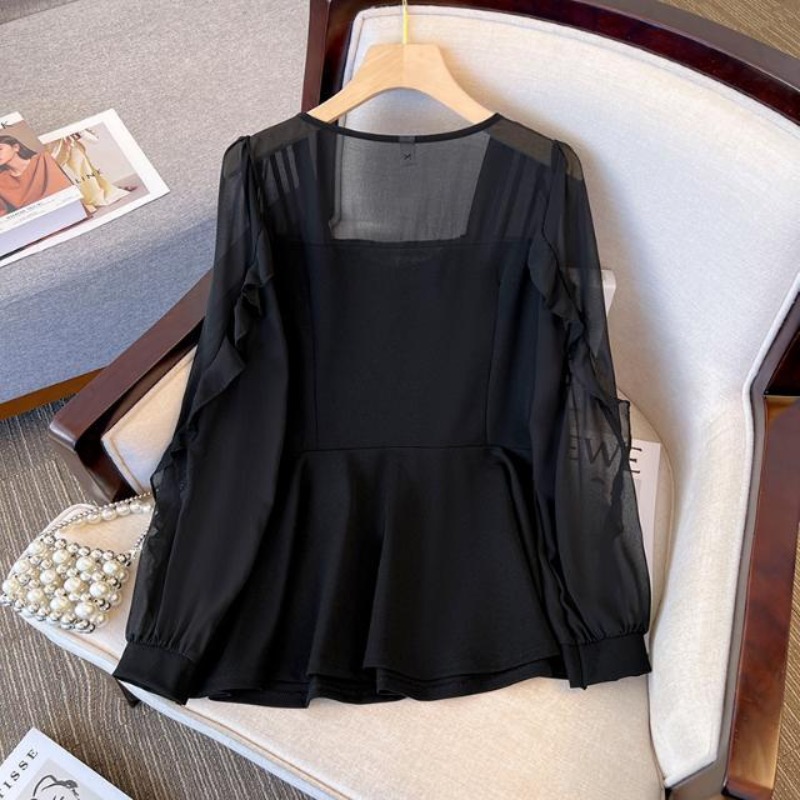 Women's Spring Autumn New Kore - Wrap Blouse Chiffon 리뷰 및 가격